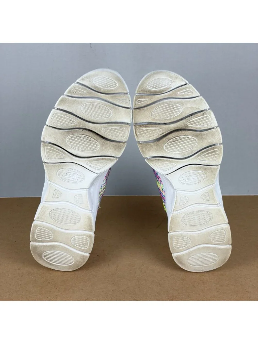 Skechers Go Walk Glide Step Flex Laceless Shoes Womens 8.5 White Multicolor Slip